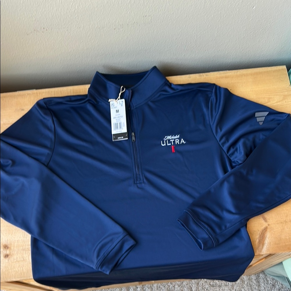 Michelob Ultra Navy Adidas Quarter-Zip Pullover
